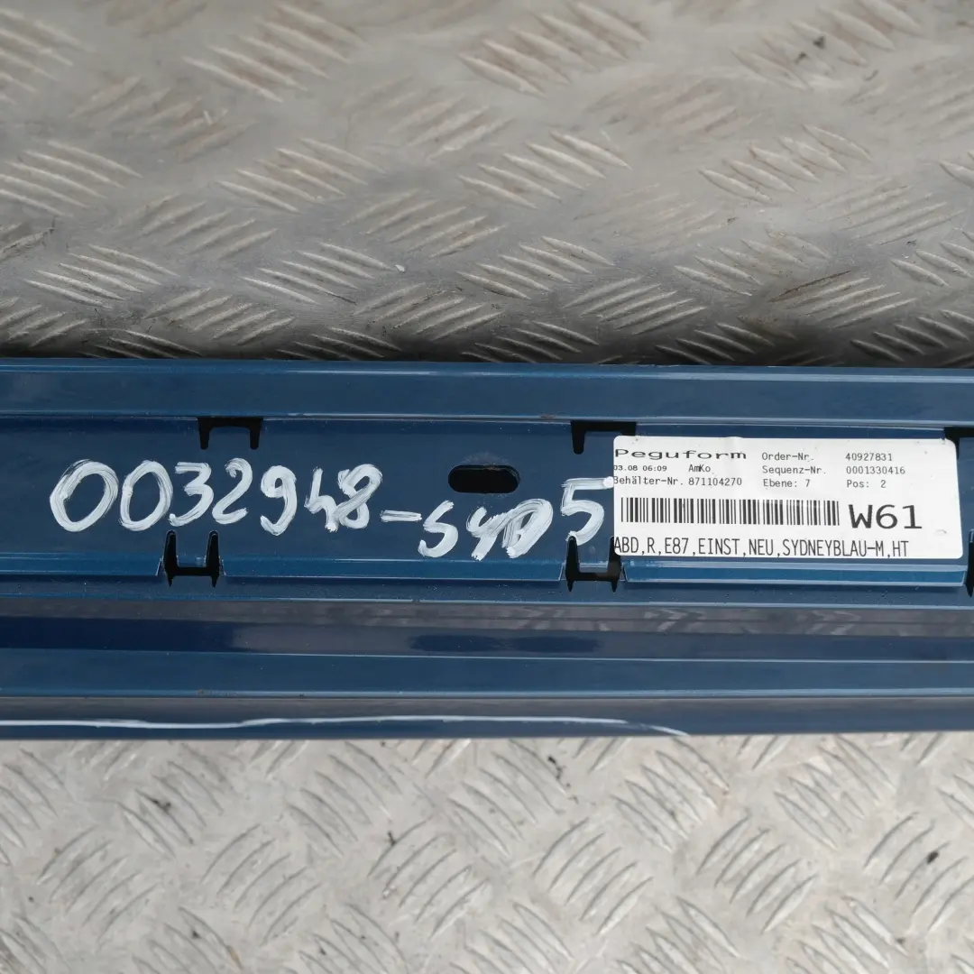 BMW 5 E87 Sill Strip Side Skirt Right Sydneyblau Sydney Blau Blue