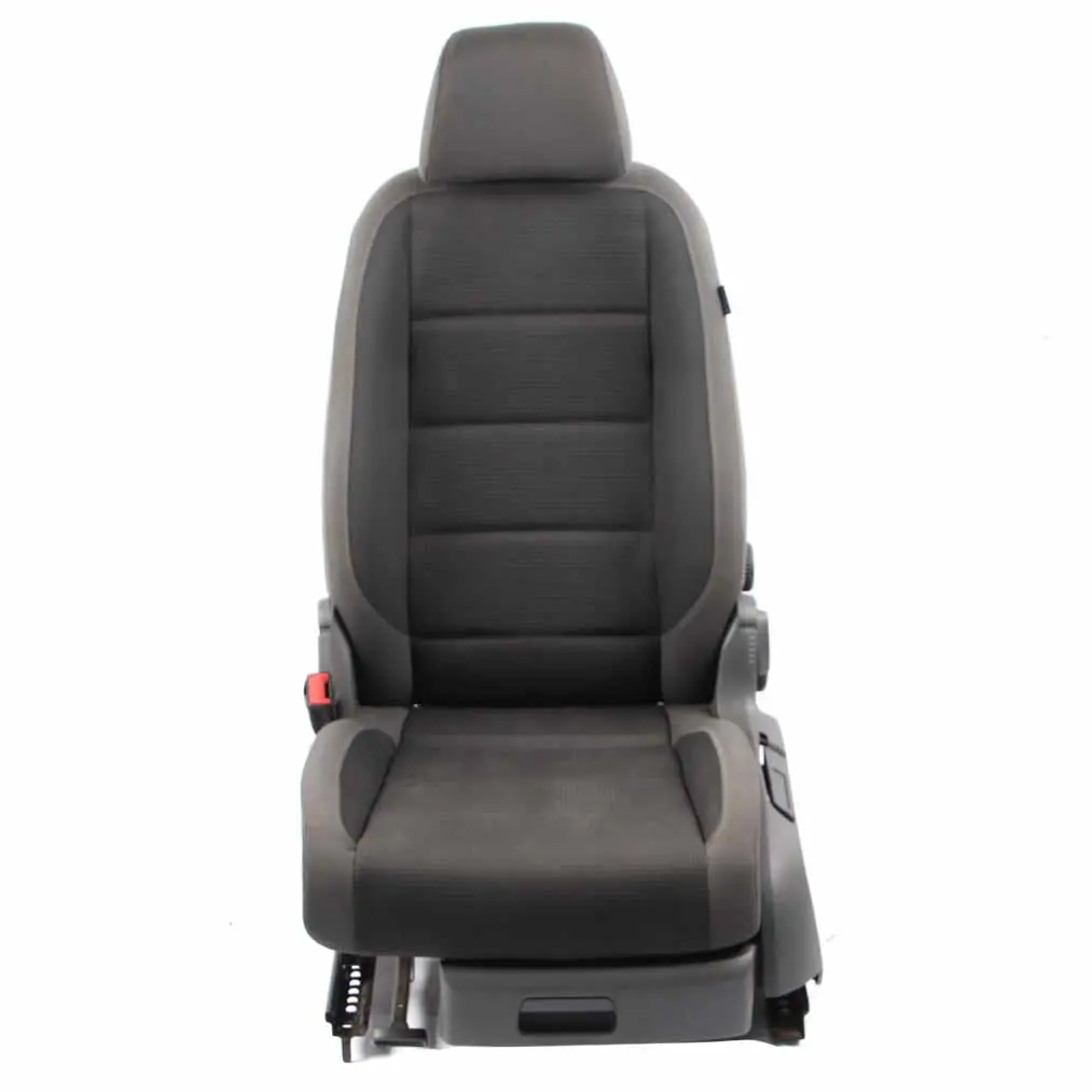 Front Seat Volkswagen Touran MK1 Left N/S Cloth Fabric Black Grey