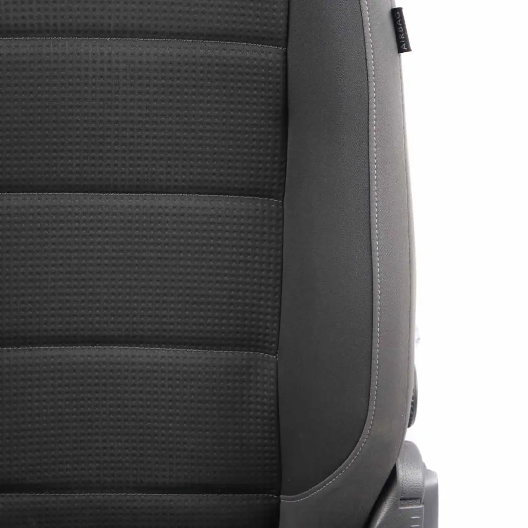 Front Seat Volkswagen Touran MK1 Left N/S Cloth Fabric Black Grey