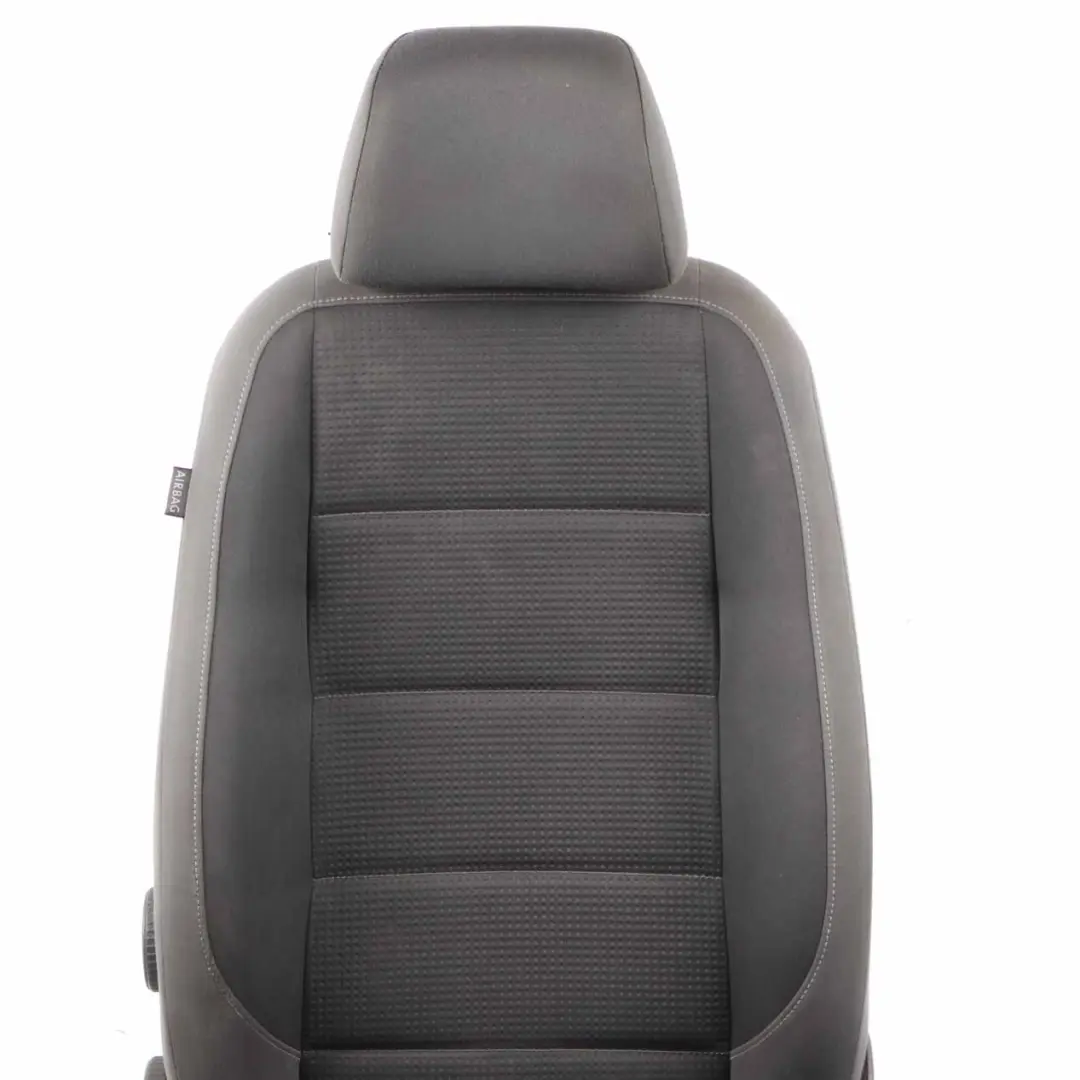 Front Seat Volkswagen Touran MK1 Right O/S Cloth Fabric Black Grey