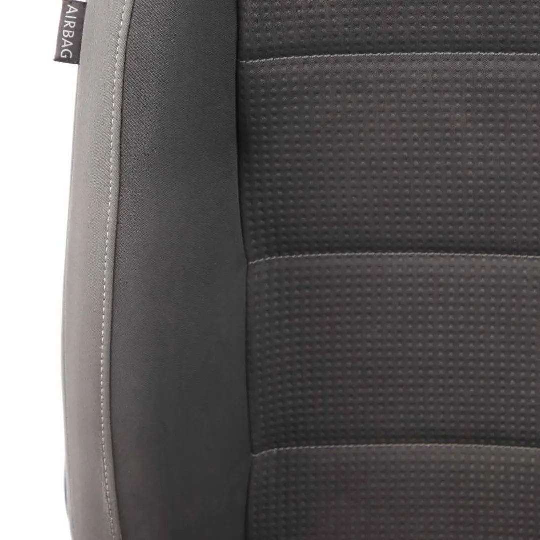 Front Seat Volkswagen Touran MK1 Right O/S Cloth Fabric Black Grey