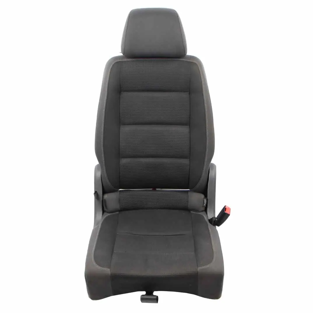 Volkswagen VW Touran MK1 2nd Row Right O/S Seat Cloth Black Grey Fabric