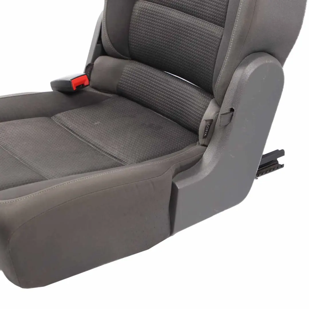 Volkswagen VW Touran MK1 2nd Row Left N/S Seat Cloth Black Grey Fabric