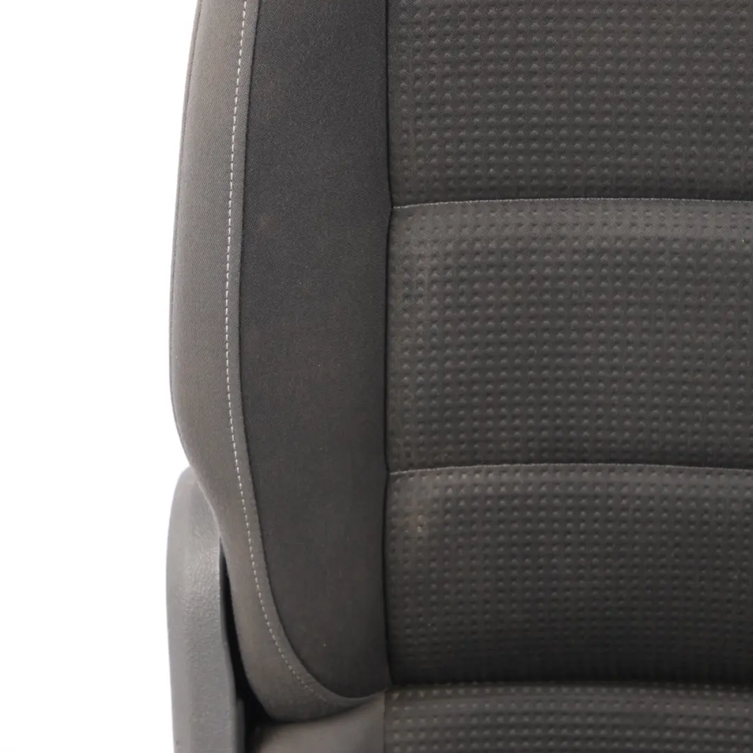 Volkswagen VW Touran MK1 2nd Row Left N/S Seat Cloth Black Grey Fabric