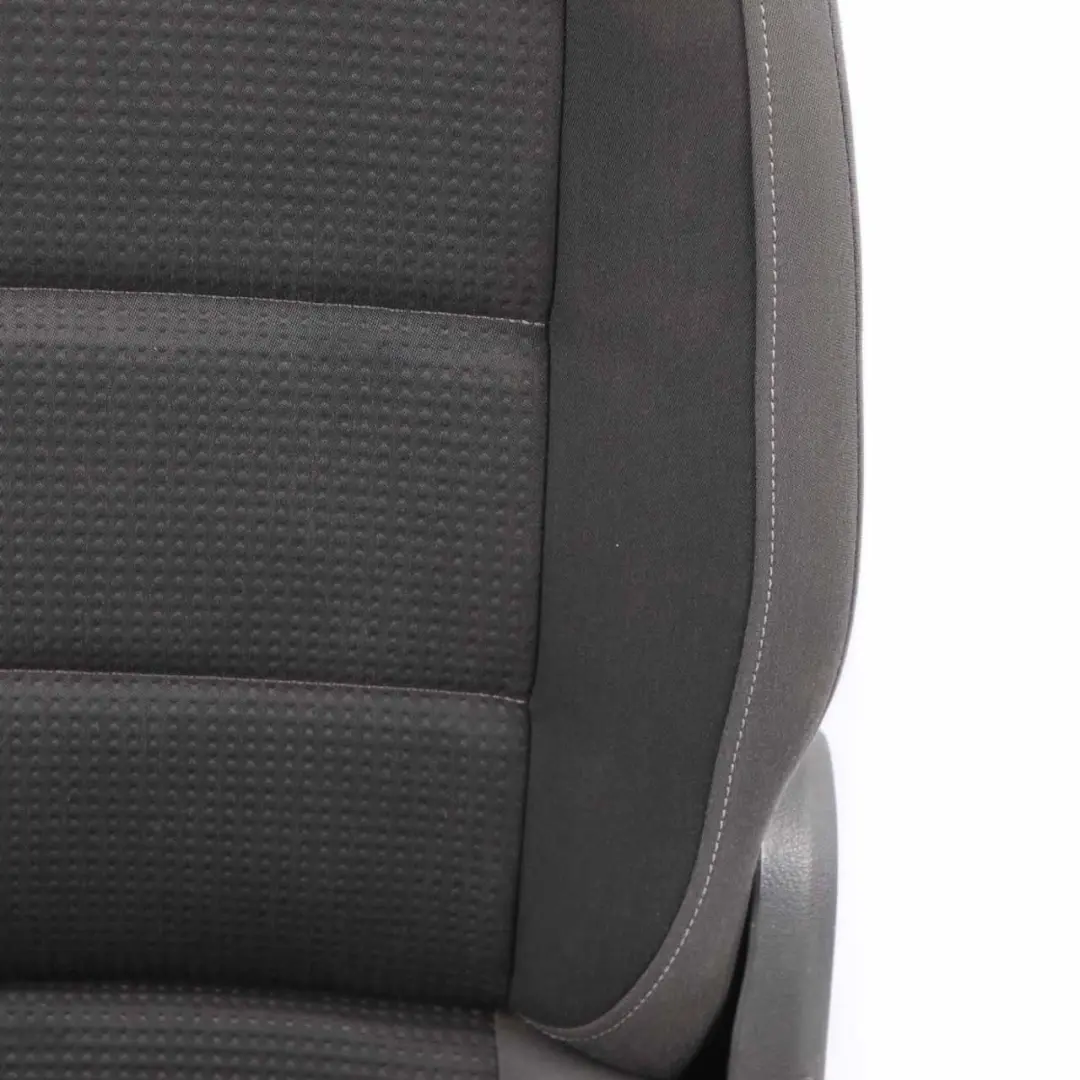 Volkswagen VW Touran MK1 2nd Row Left N/S Seat Cloth Black Grey Fabric