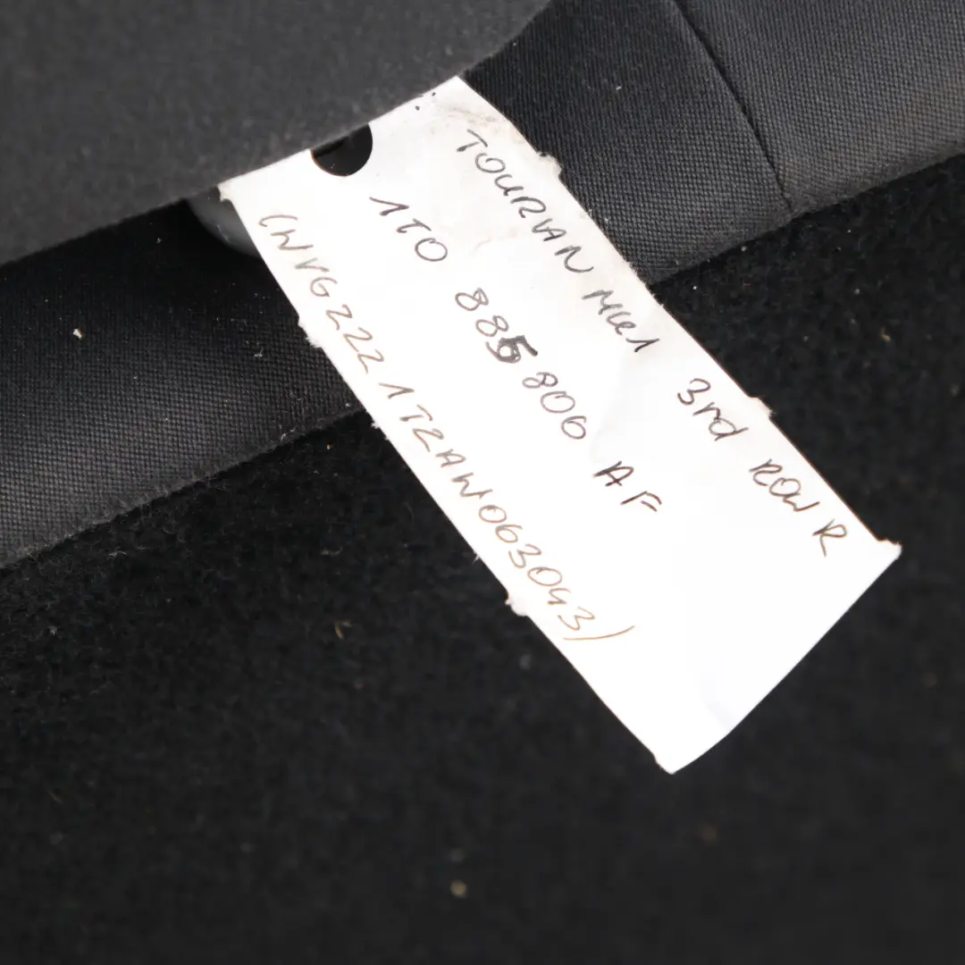 Volkswagen VW Touran MK1 3nd Row Right O/S Seat Cloth Black Grey Fabric