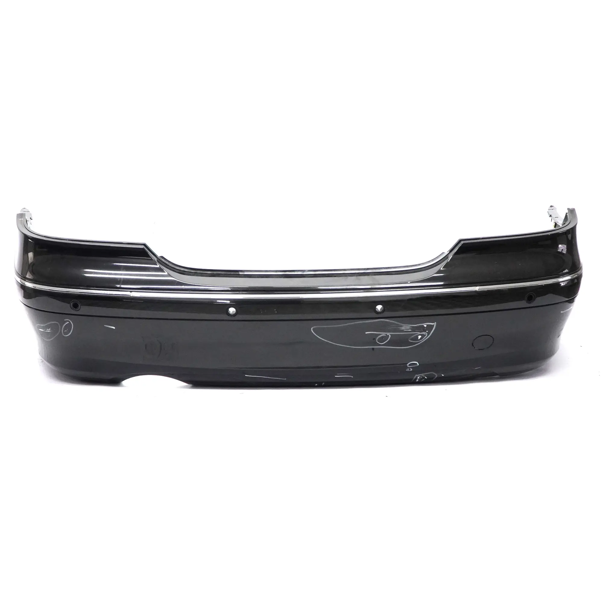 Mercedes W209 Rear Bumper Trim Panel Covering Obsidian Black Metallic - 197