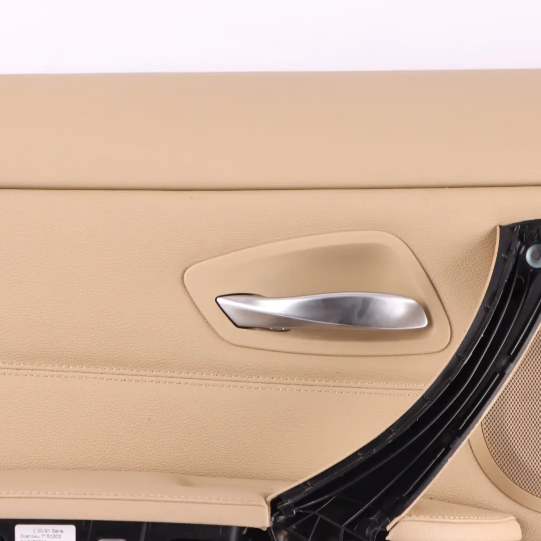 BMW E91 LCI Door Card Rear Left N/S Door Lining Beige Leather Trim Panel 7217623