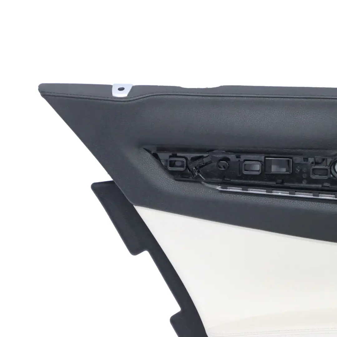 BMW F01 LCI Trasero Izquierdo Panel de Embellecedor de Puerta Cuero Blanco