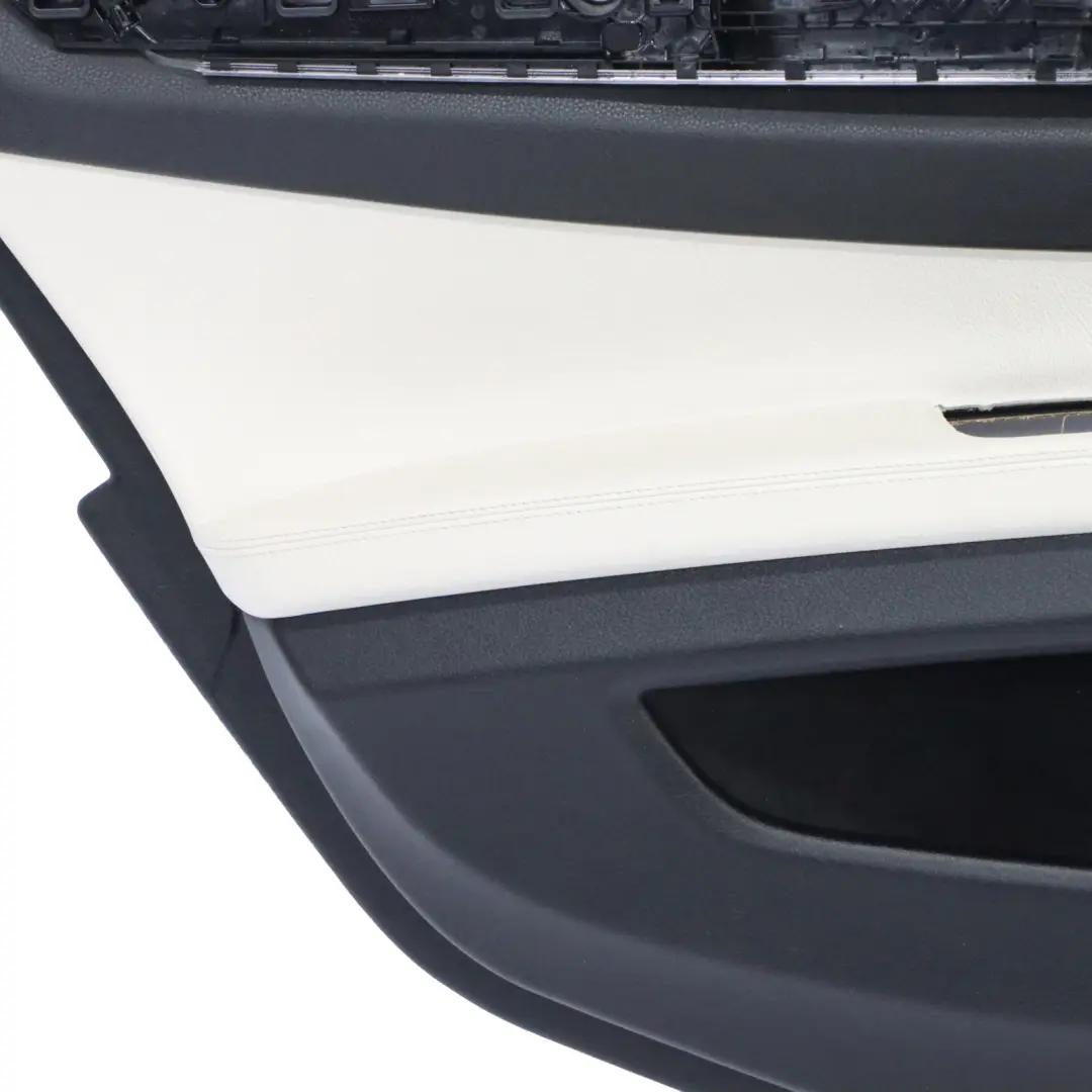 BMW F01 LCI Trasero Izquierdo Panel de Embellecedor de Puerta Cuero Blanco