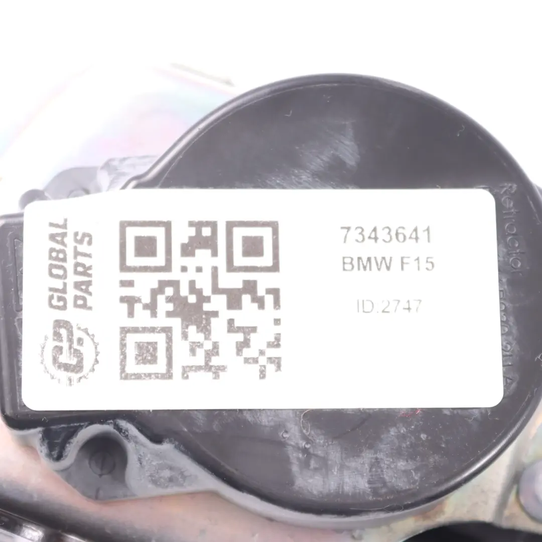 Sicherheitsgurt BMW X5 F15 Rücksitz Links Oberer Sicherheitsgurt Schwarz 7343641