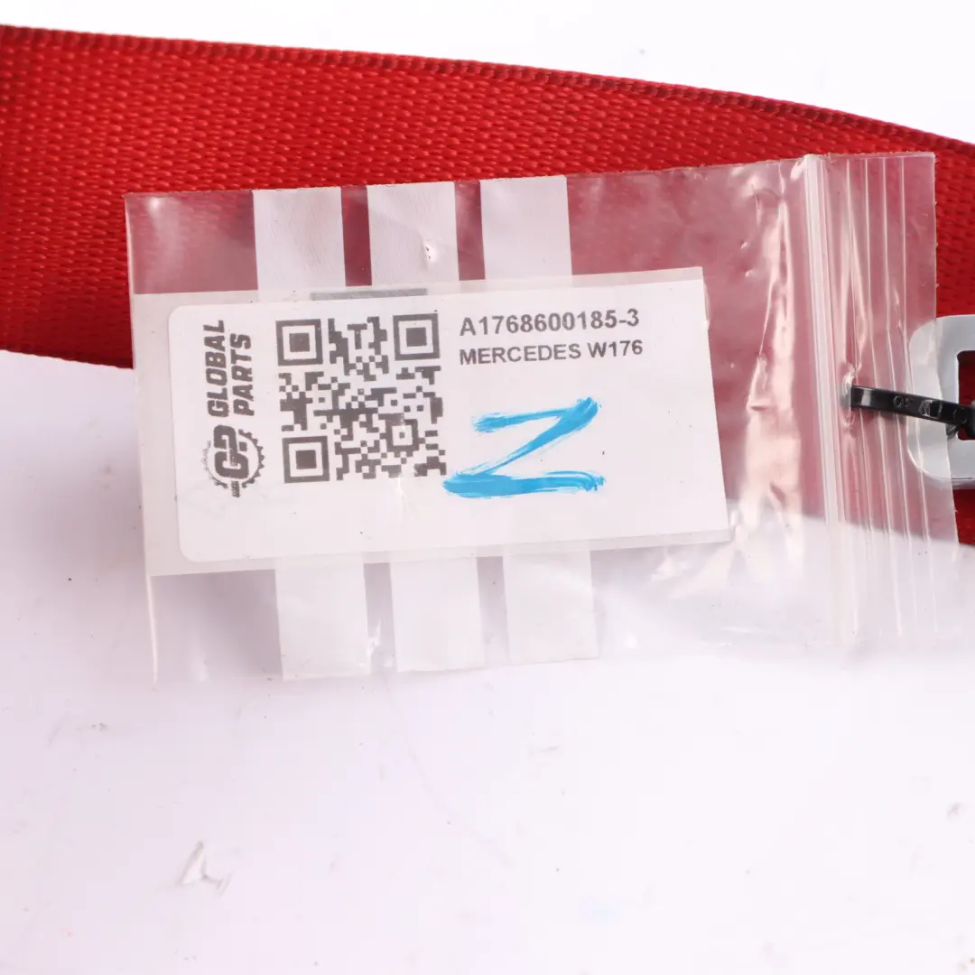 Mercedes W176 Seat Belt Safety Front Left N/S Red A1768602185