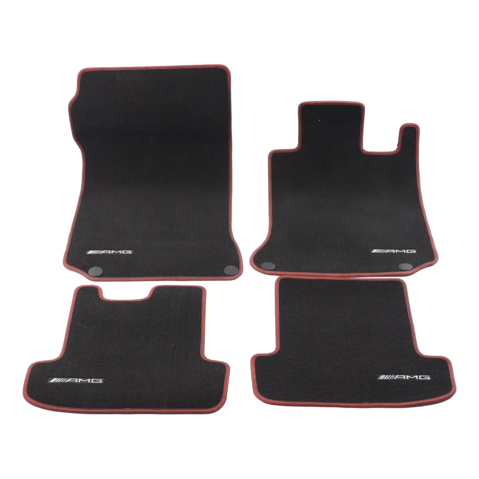 Mercedes C204 C207 Floor Mats AMG Interior Front Rear Cover Black Red Border Set