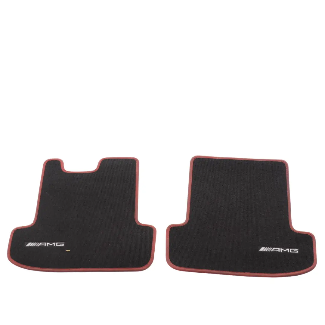 Mercedes C204 C207 Floor Mats AMG Interior Front Rear Cover Black Red Border Set
