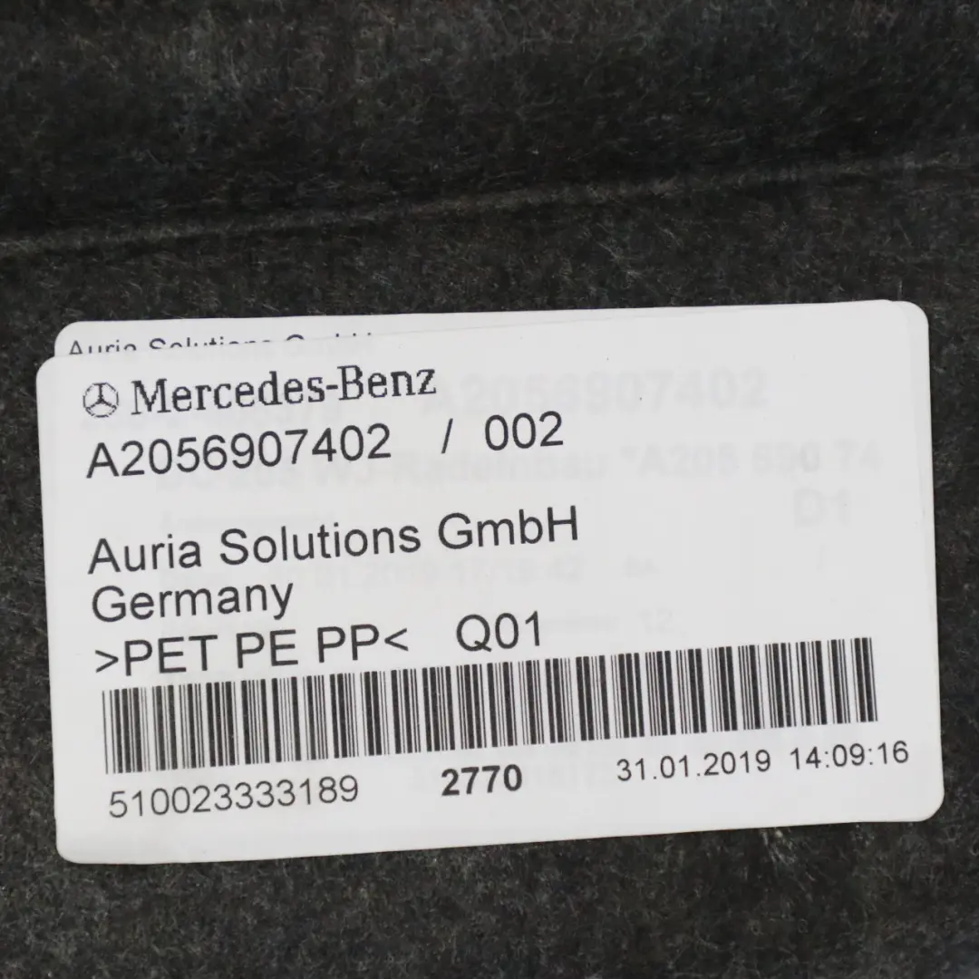 Mercedes A205 Osłona Boczek Wykończenie Bagażnika Prawy Tylny A2056907402