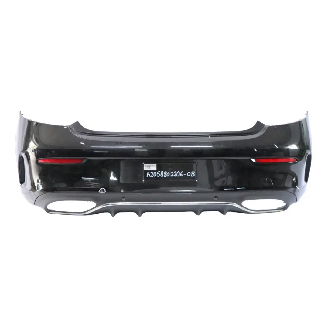 Mercedes C205 Bumper Rear Trim Panel Covering AMG Obsidian Black Metallic - 197