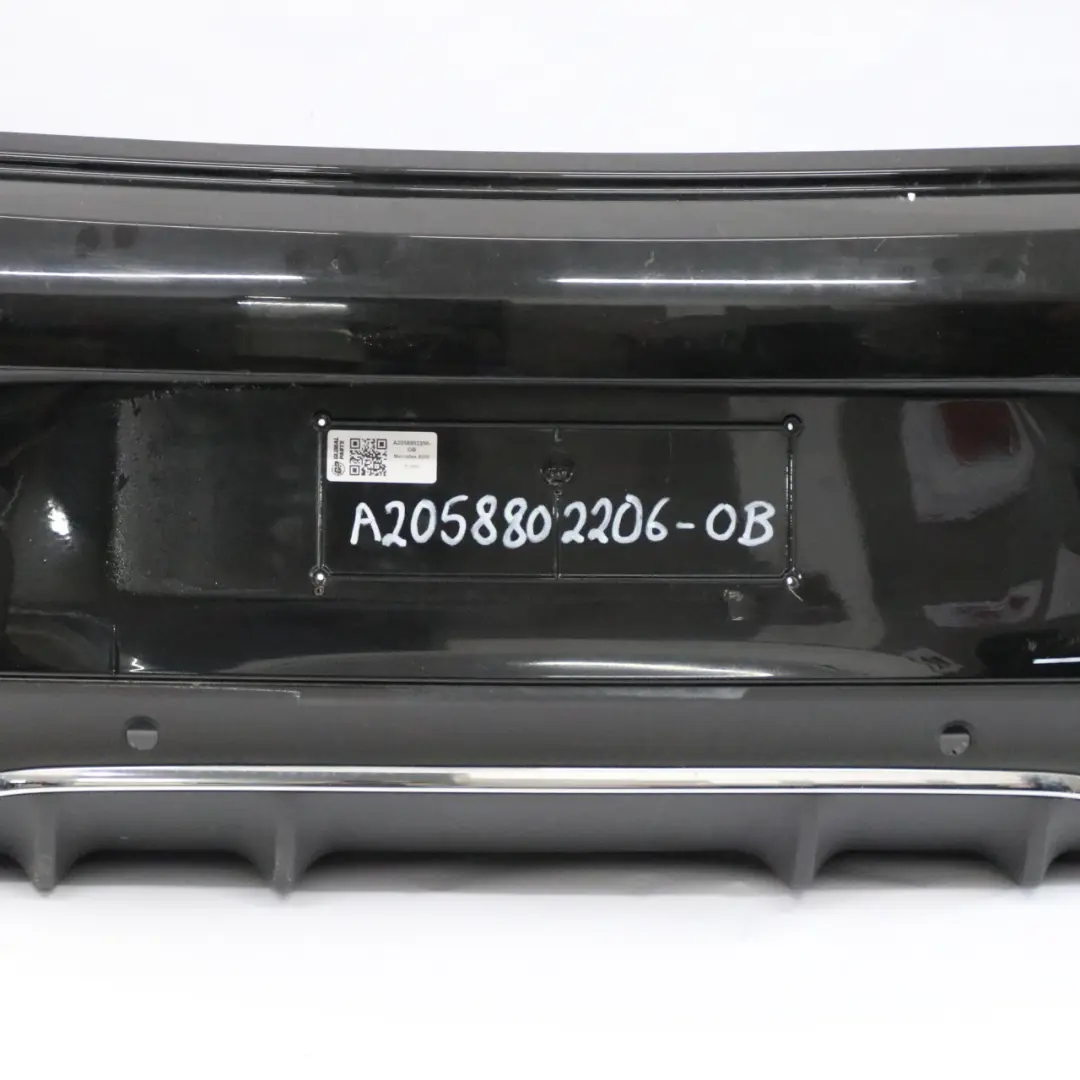 Mercedes C205 Bumper Rear Trim Panel Covering AMG Obsidian Black Metallic - 197