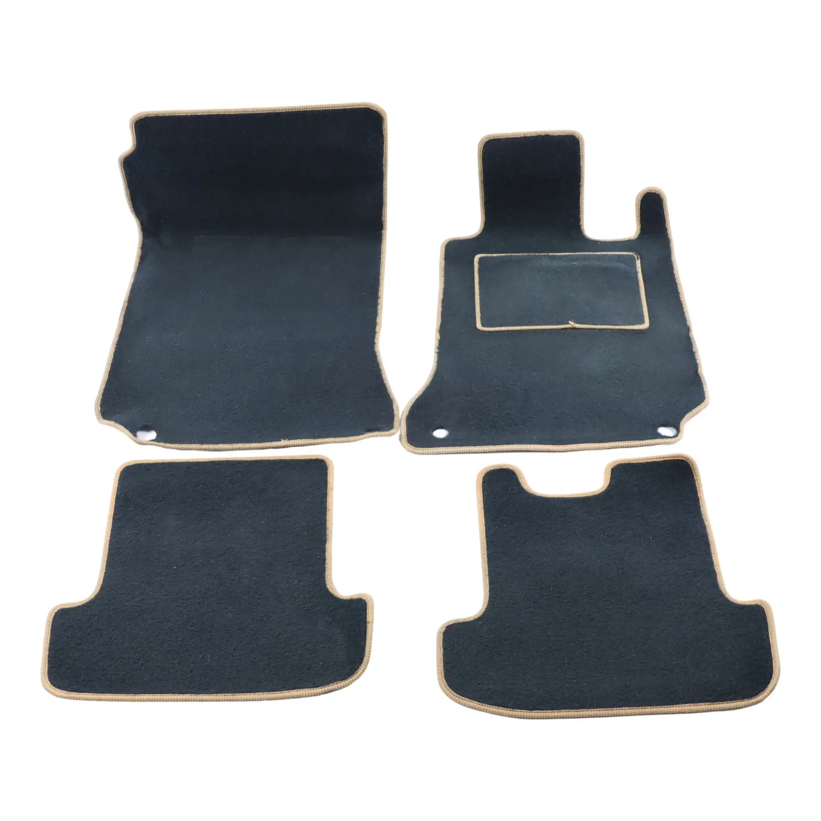 Mercedes C204 C207 Floor Mats Interior Front Rear Cover Black Beige Border Set