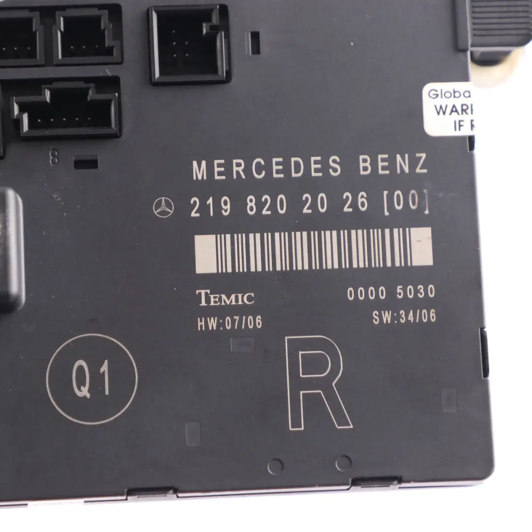 Mercedes C219 Módulo Puerta delantera derecha O/S Unidad de control A2198202026