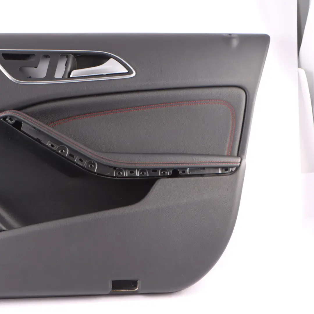 Front Door Card Mercedes W176 Right O/S Trim Panel Cover Leather Red Thread