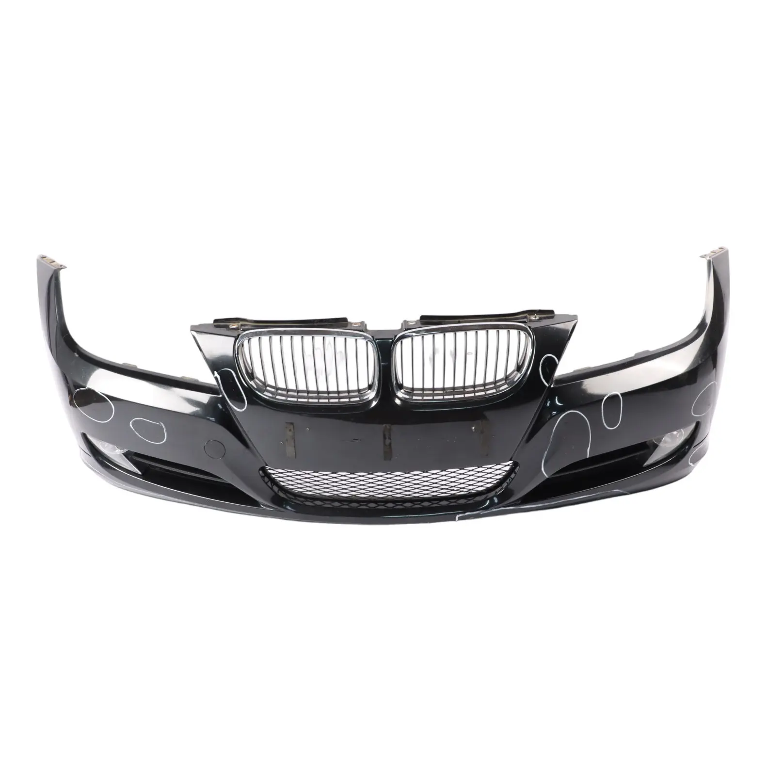 BMW E90 LCI Front Bumper Trim Panel Complete Black Sapphire Metallic - 475