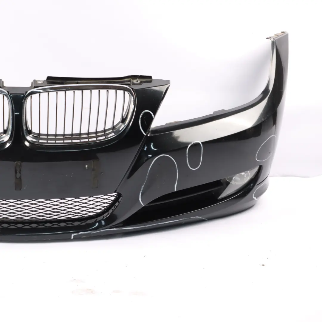 BMW E90 LCI Front Bumper Trim Panel Complete Black Sapphire Metallic - 475