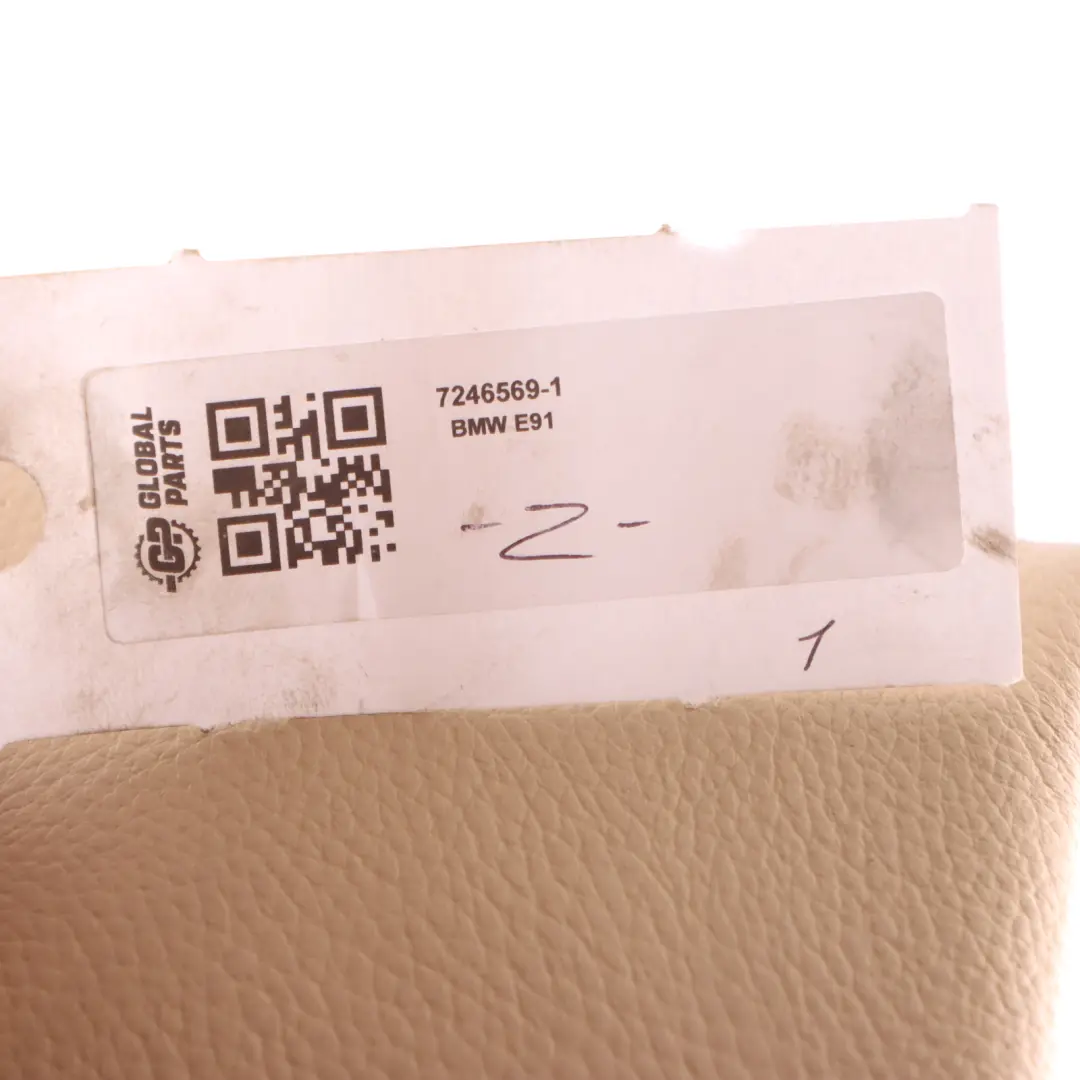 Rear Seat Backrest BMW E91 Touring Right O/S Back Cover Leather Dakota Beige