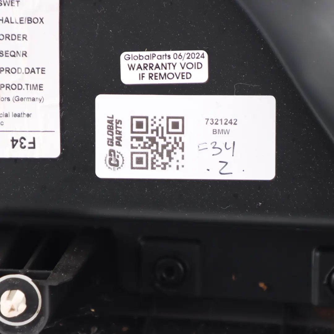 BMW F34 Door Card Front Right O/S Panel Cover Leather Black 7321242