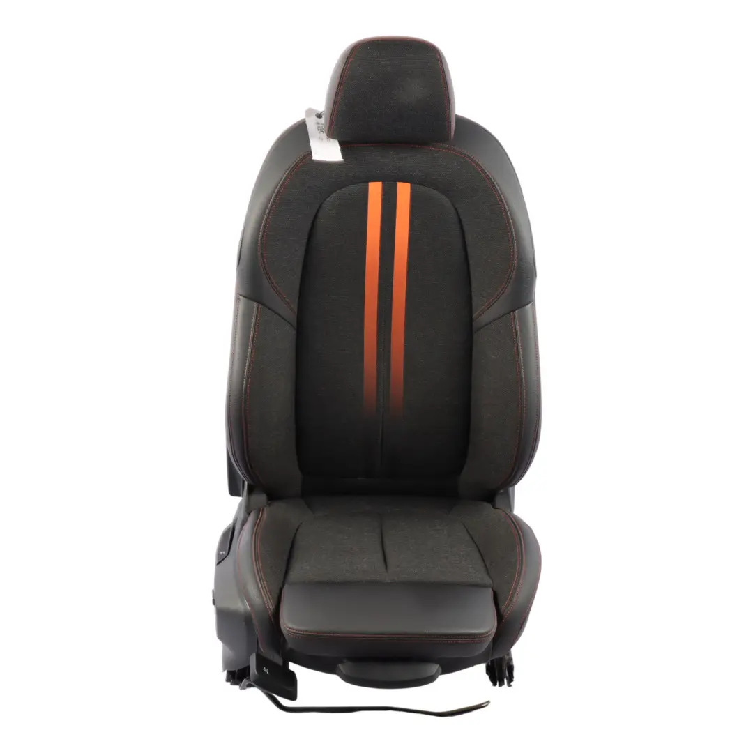 BMW F46 LCI Front Seat Sport Right O/S Fabric Leather Sensatec Black Orange