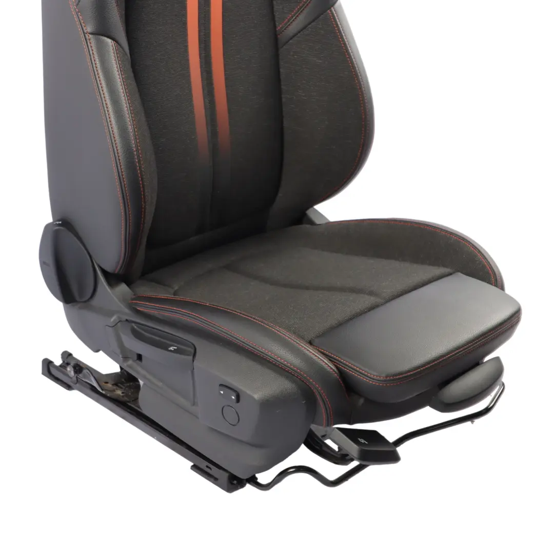 BMW F46 LCI Front Seat Sport Right O/S Fabric Leather Sensatec Black Orange