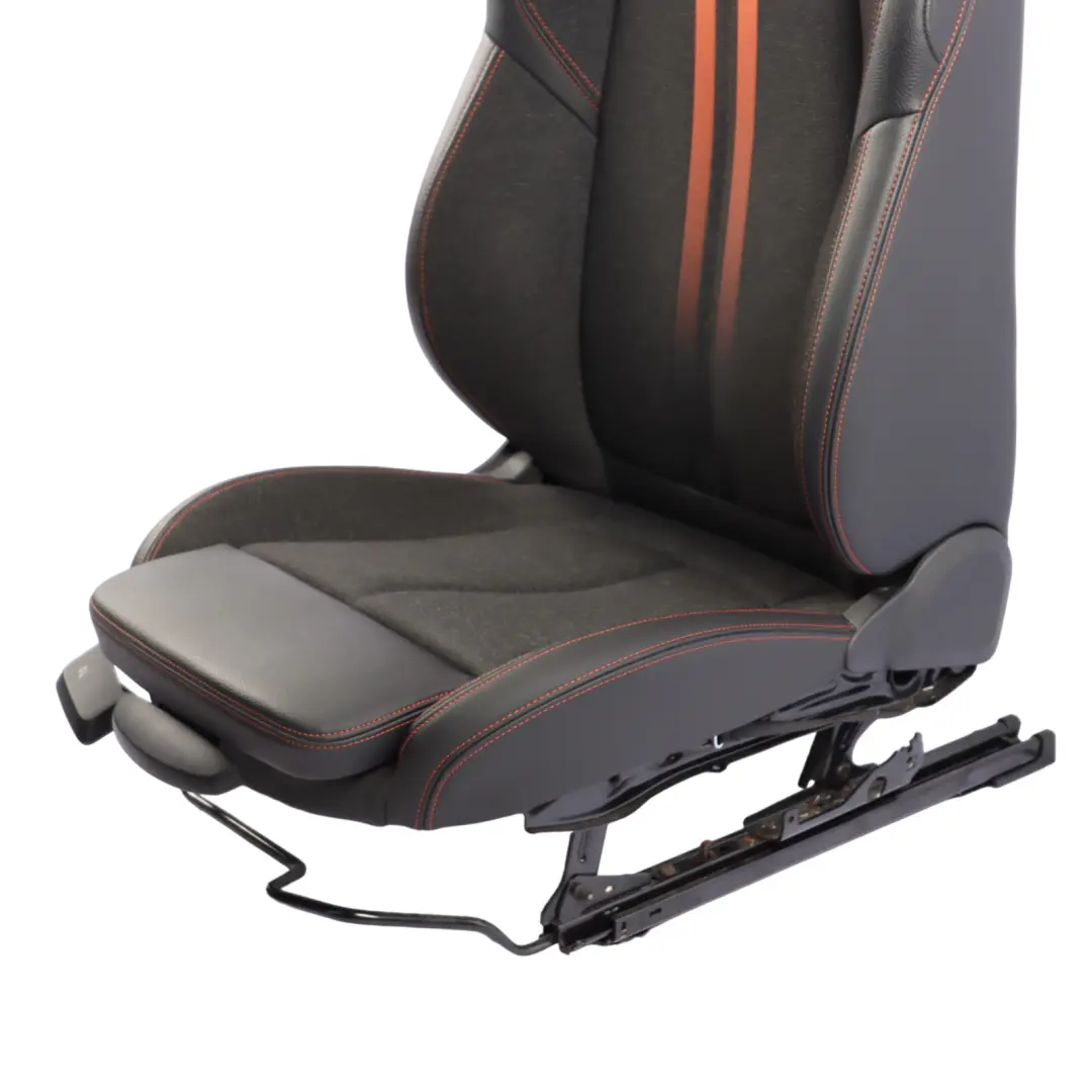 BMW F46 LCI Front Seat Sport Right O/S Fabric Leather Sensatec Black Orange