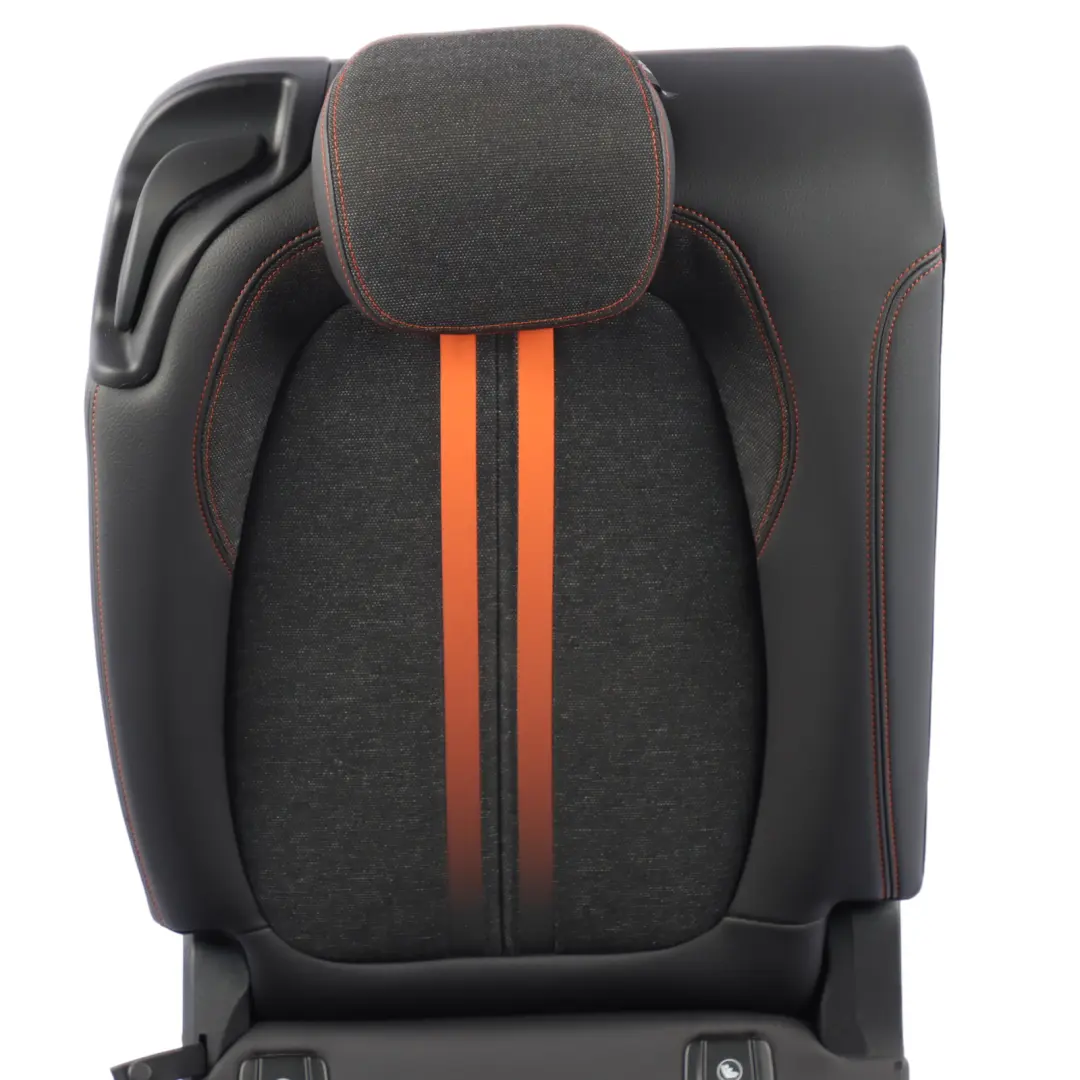 BMW F46 LCI Rear Seat Backrest Right O/S Sensatec Fabric Leather Black Orange