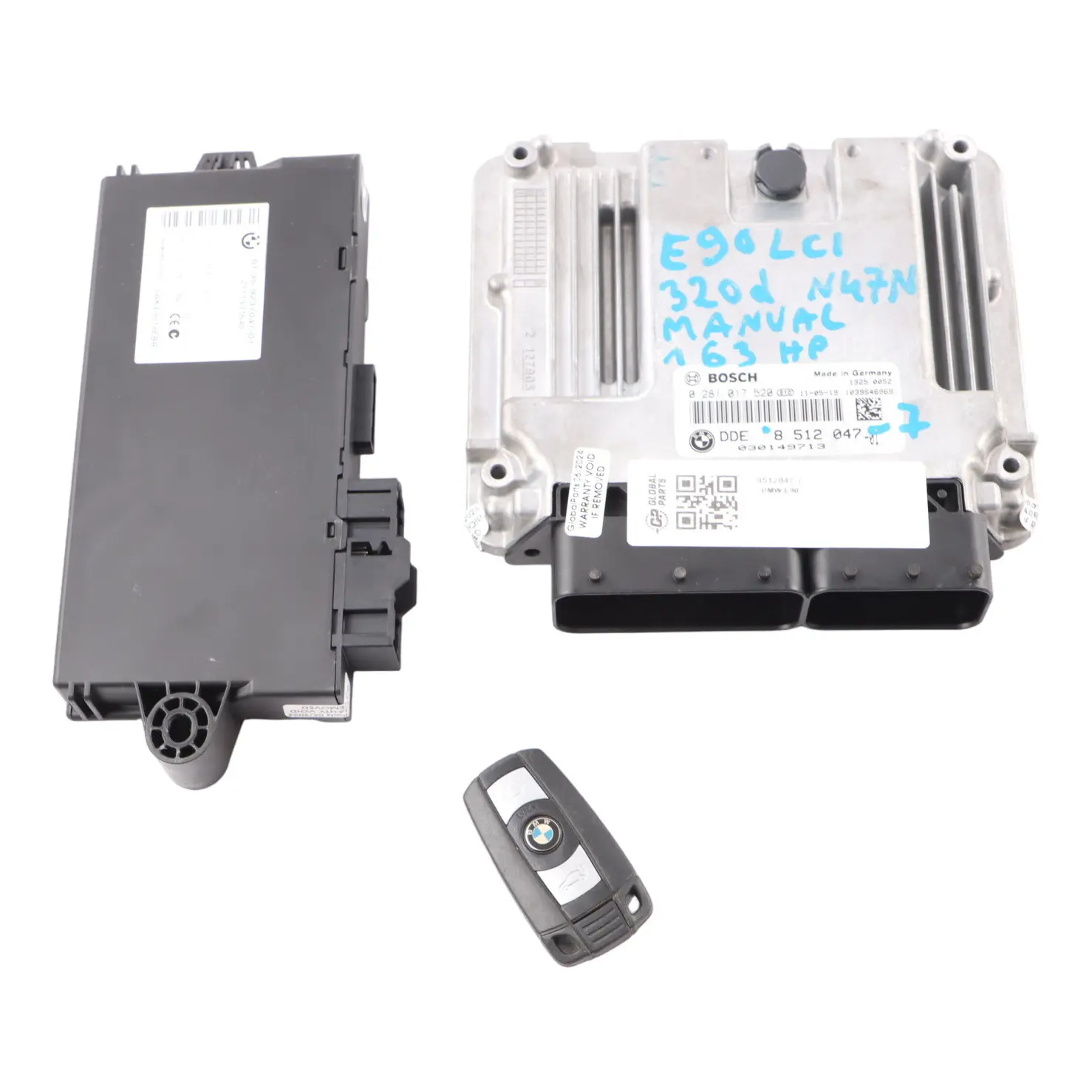 BMW E90 E91 LCI N47N 320d 163HP ECU Module KIT DDE 8512047 CAS 3 Keys Automatic