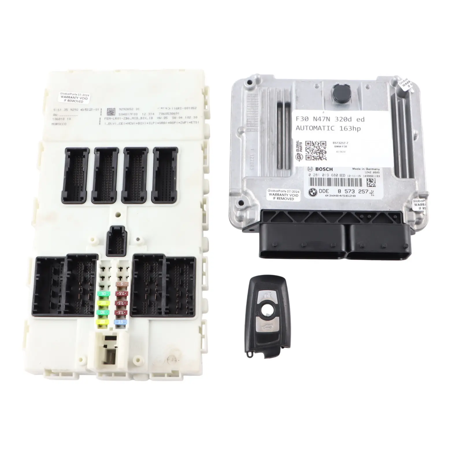 BMW F30 F31 320d ed Diesel N47N 163HP ECU Kit DDE 8573257 + Key + FEM Automatic