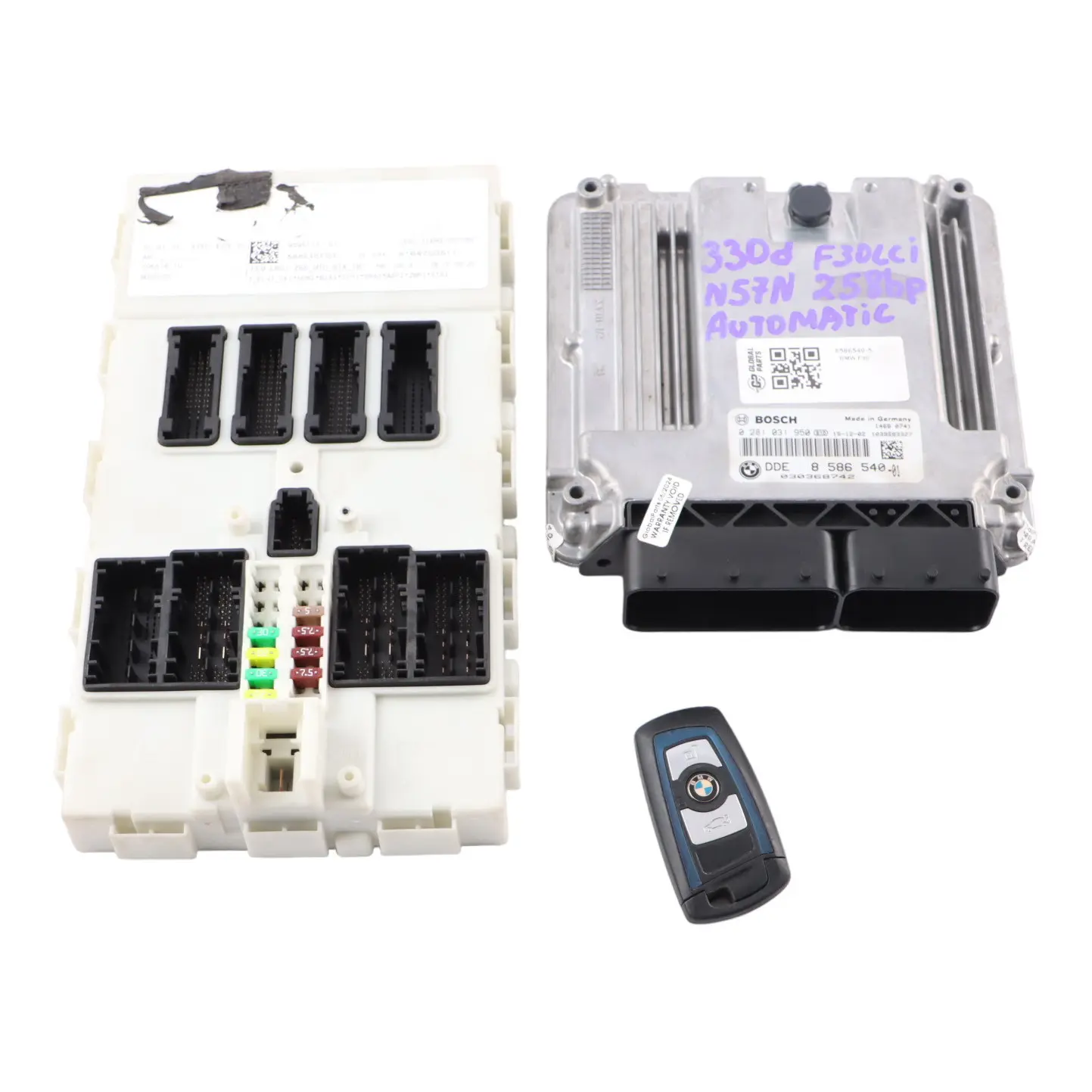 BMW F30 F32 LCI 330d 430d N57N 258HP Control Unit ECU Kit DDE 8586540 FEM Key