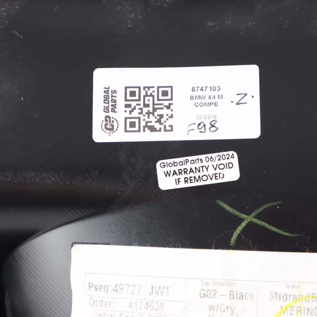 Door Card Lining BMW X4M F98 Rear Left N/S Leather Black / Midrand Beige 8747103