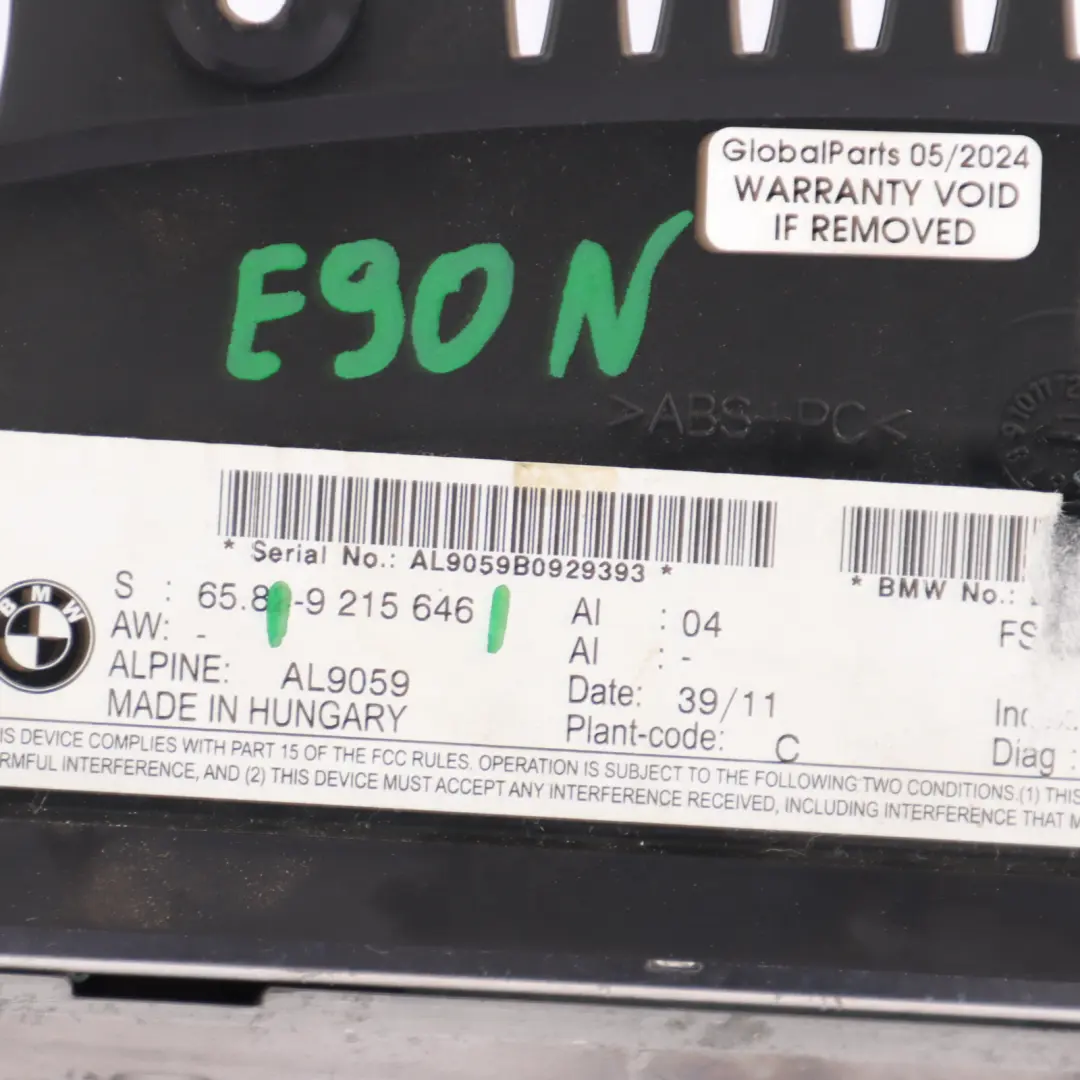 BMW E90 E90N E91 E92 On Board Monitor Display Screen 8,8" Radio 9215646
