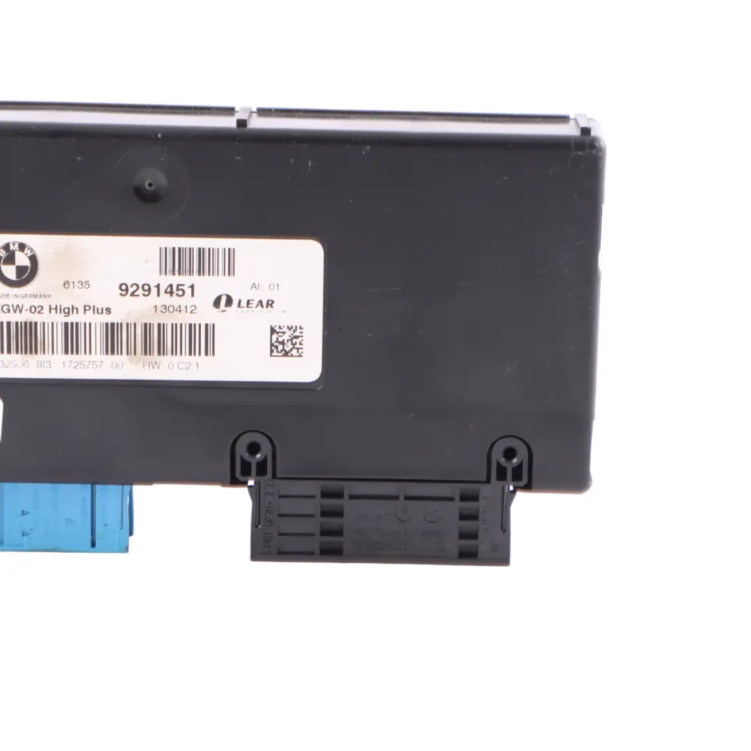 BMW F13 Central Gateway Module ECU Control Unit Lear ZGW-02 High 9291451