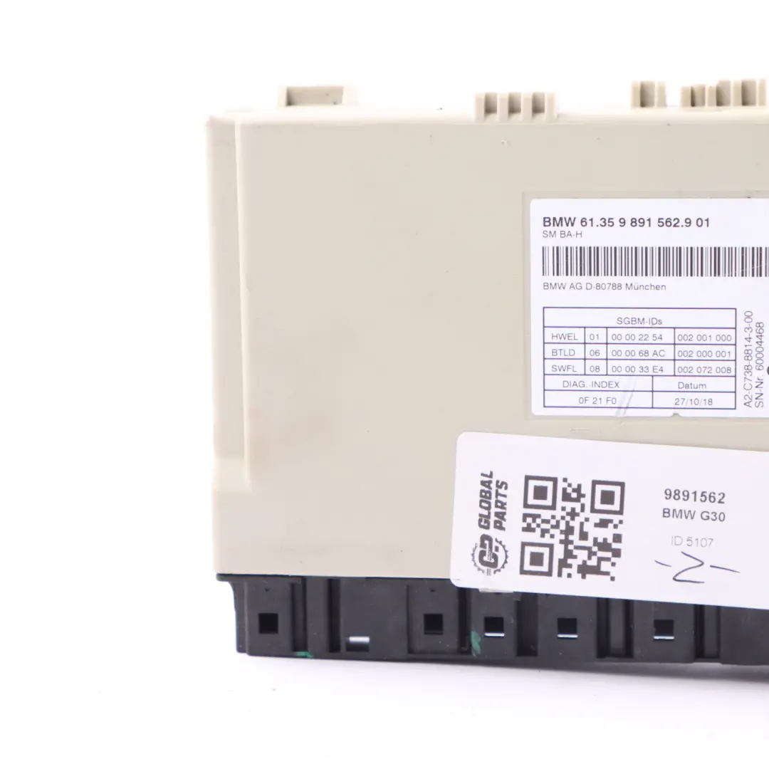 BMW G11 G20 G30 G01 G02Moduł Sterownik Fotela Przód ECU 9891562