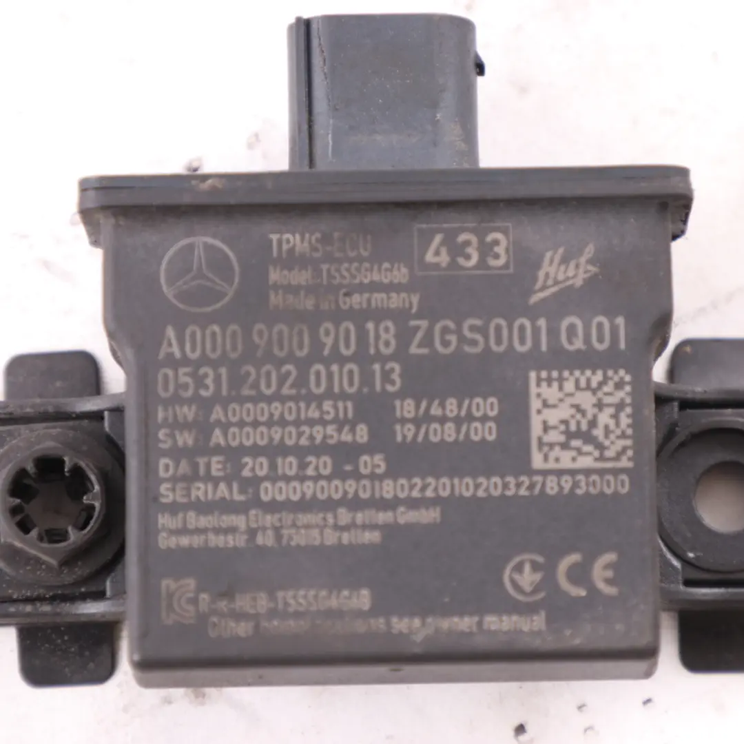 Mercedes W177 W247 Sensor presión neumáticos Módulo Unidad TPMS ECU A0009009018