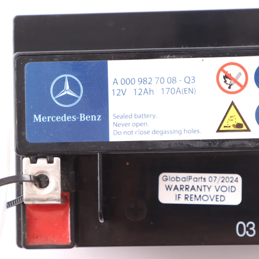 Mercedes W204 W212 W222 Auxiliary Additional Generator Battery A0009827008