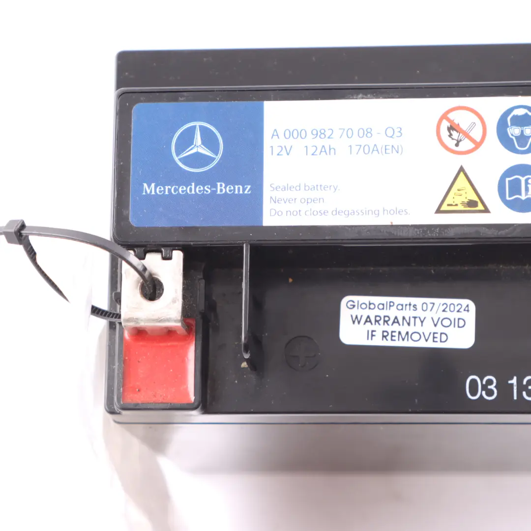 Mercedes W204 W212 W222 Auxiliary Additional Generator Battery A0009827008