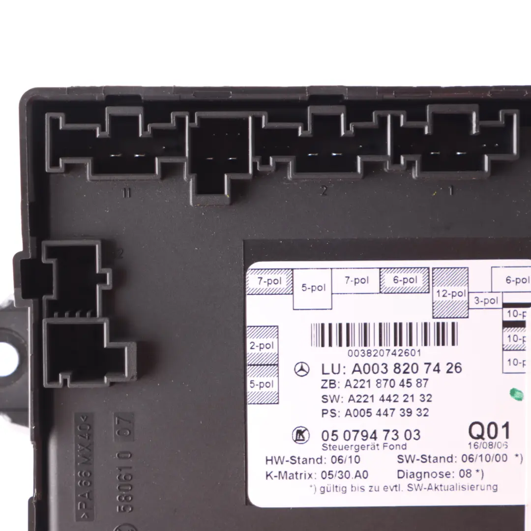 Door Module Mercedes W221 Rear Door Right O/S Control Module A0038207426