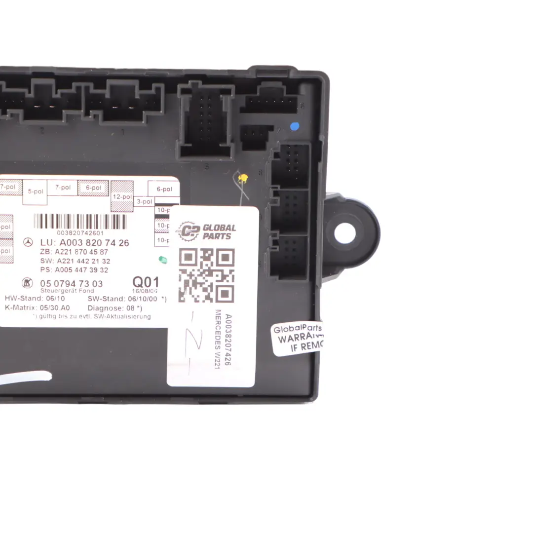 Door Module Mercedes W221 Rear Door Right O/S Control Module A0038207426
