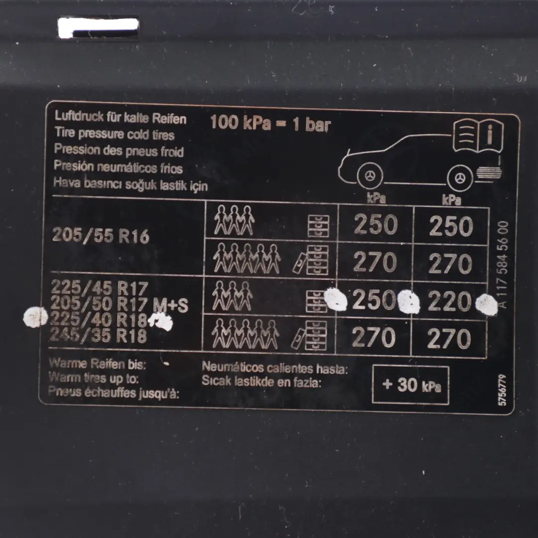 Mercedes C117 Couvercle de Pot de Remplissage de Carburant A1176304100