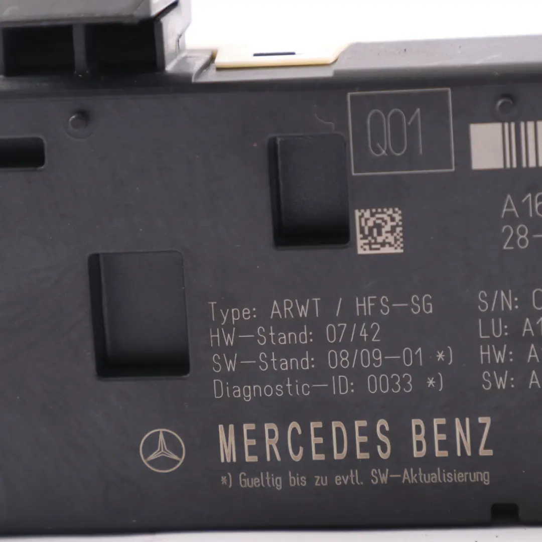 Mercedes W164 Moduł Sterownik Klapy Bagażnika Tył A1648702726