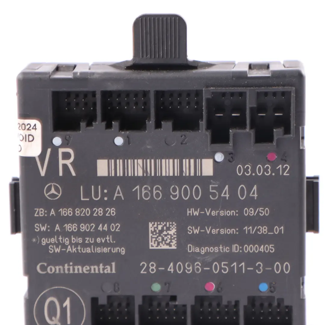 Mercedes W166 W246 Door Module Front Right O/S Control Unit ECU A1669005404