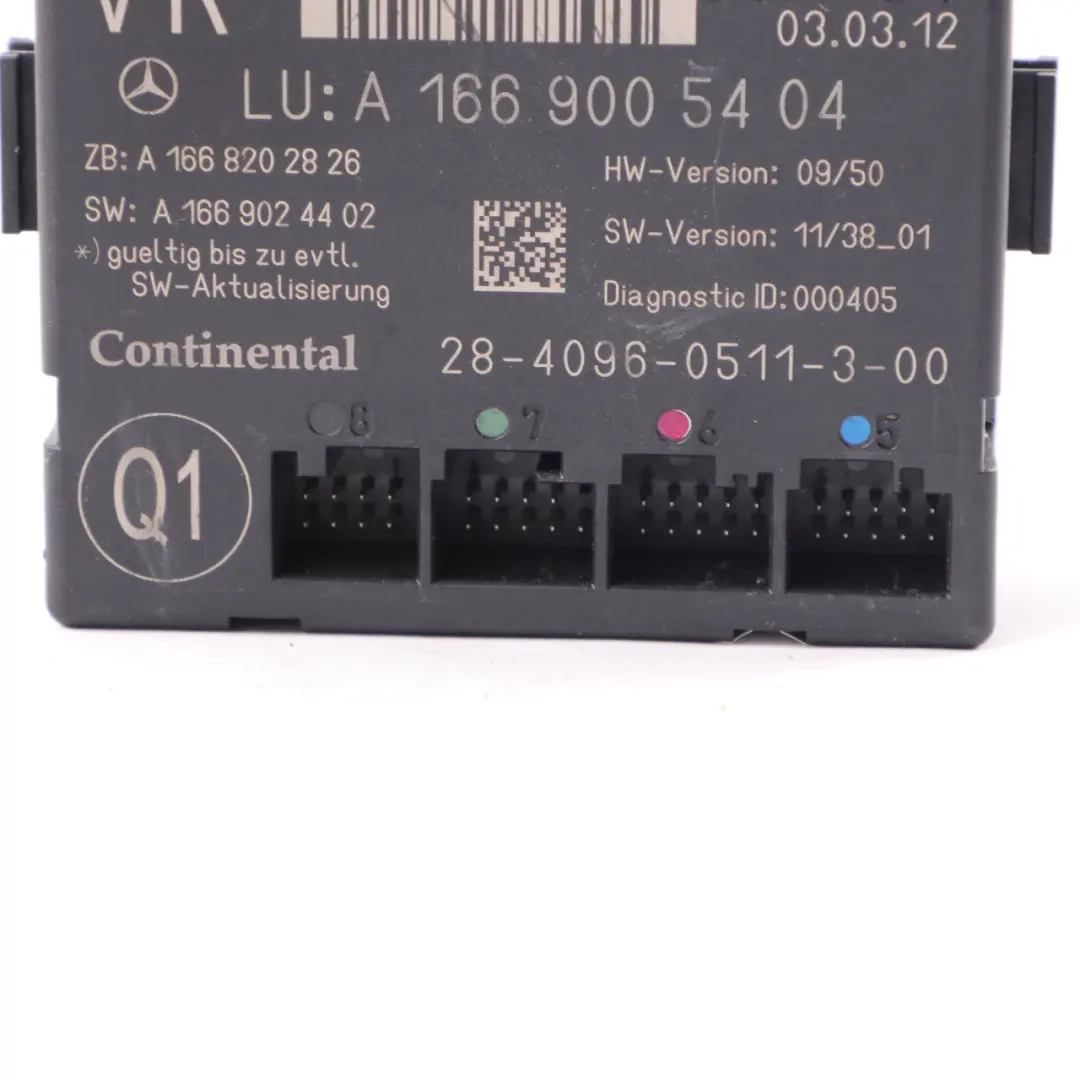 Mercedes W166 W246 Door Module Front Right O/S Control Unit ECU A1669005404