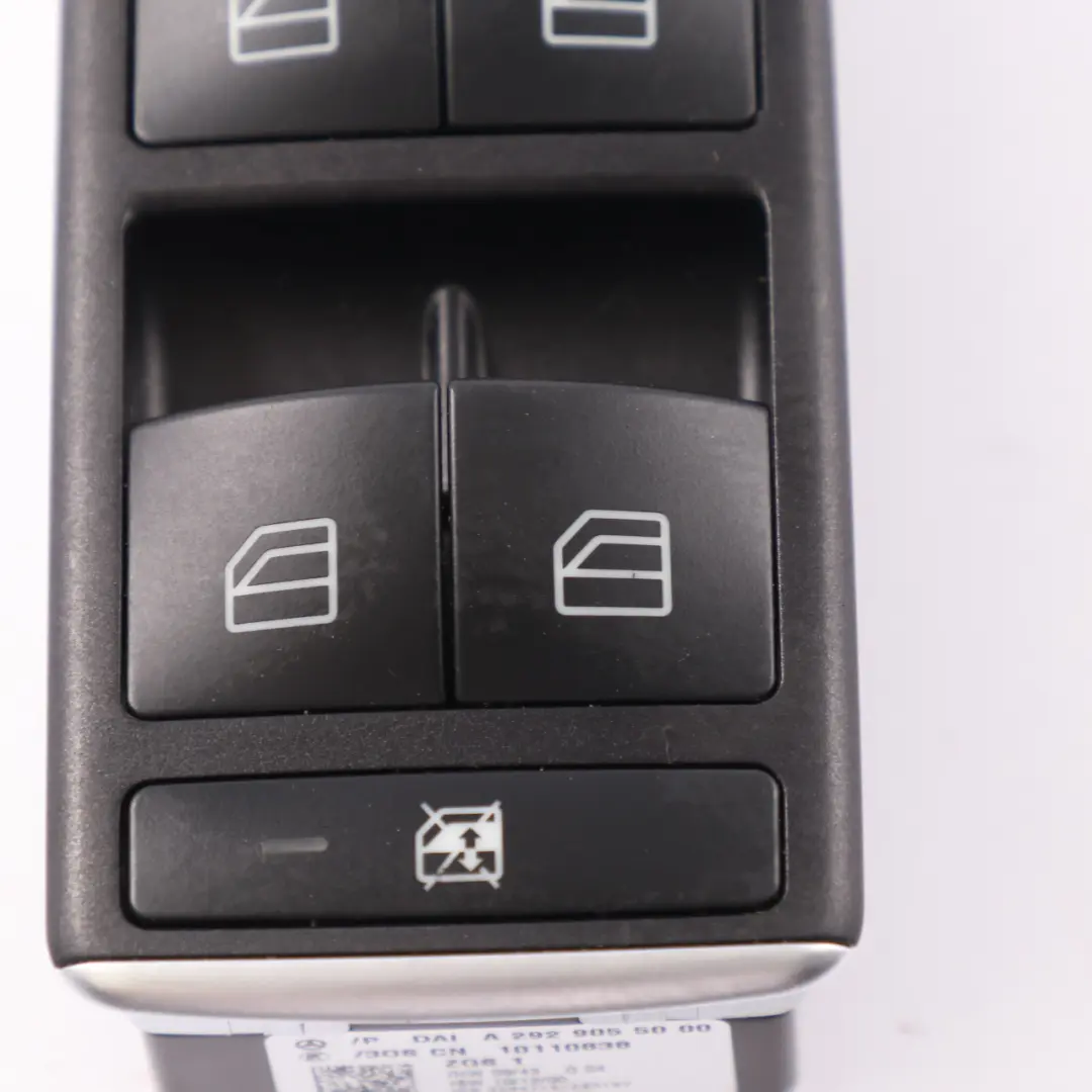 Mercedes W176 Electric Window Lifter Control Switch Driver's Side A2929055000