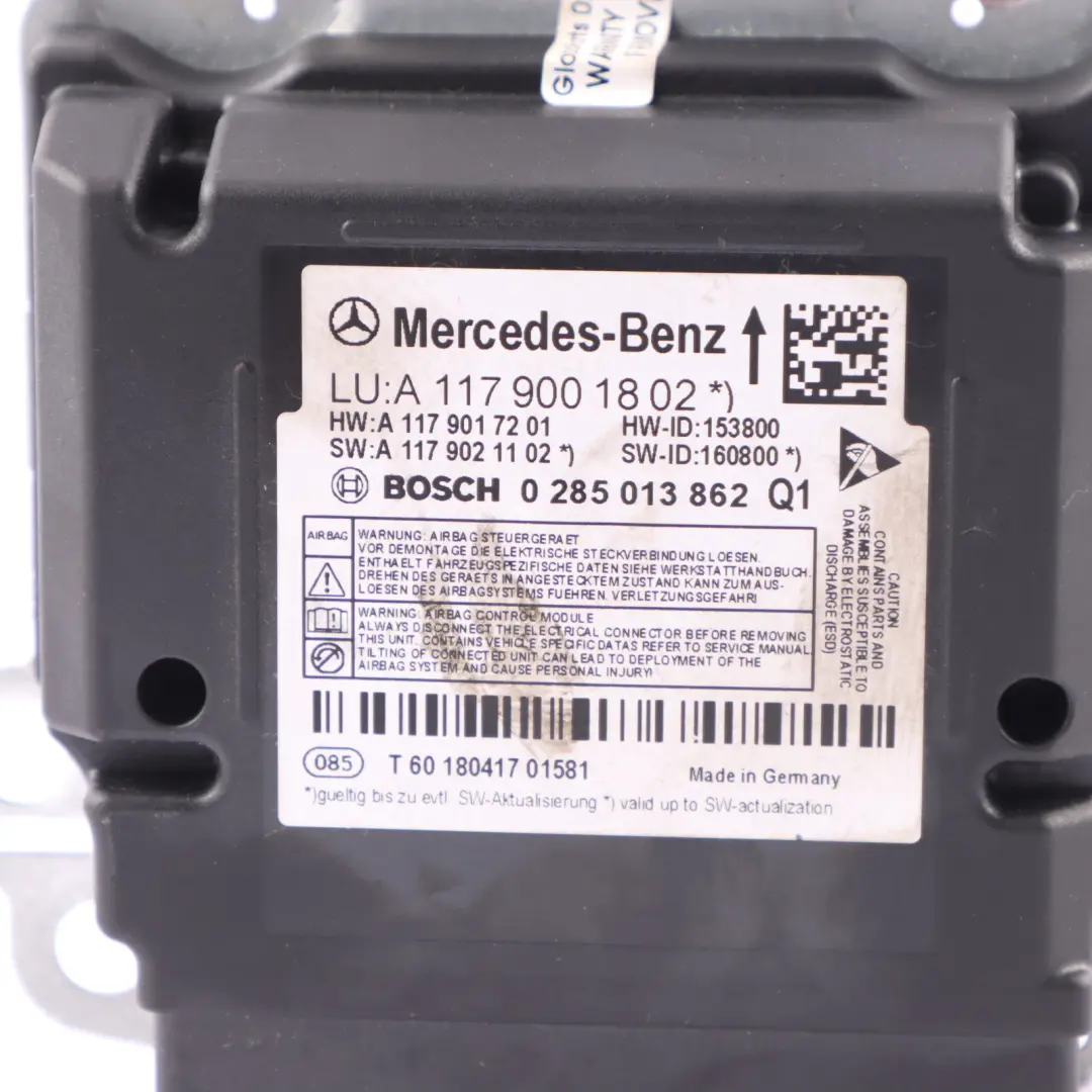 Safety Module Mercedes W177 SRS Safety Systems Control Unit Bosch A1779001802